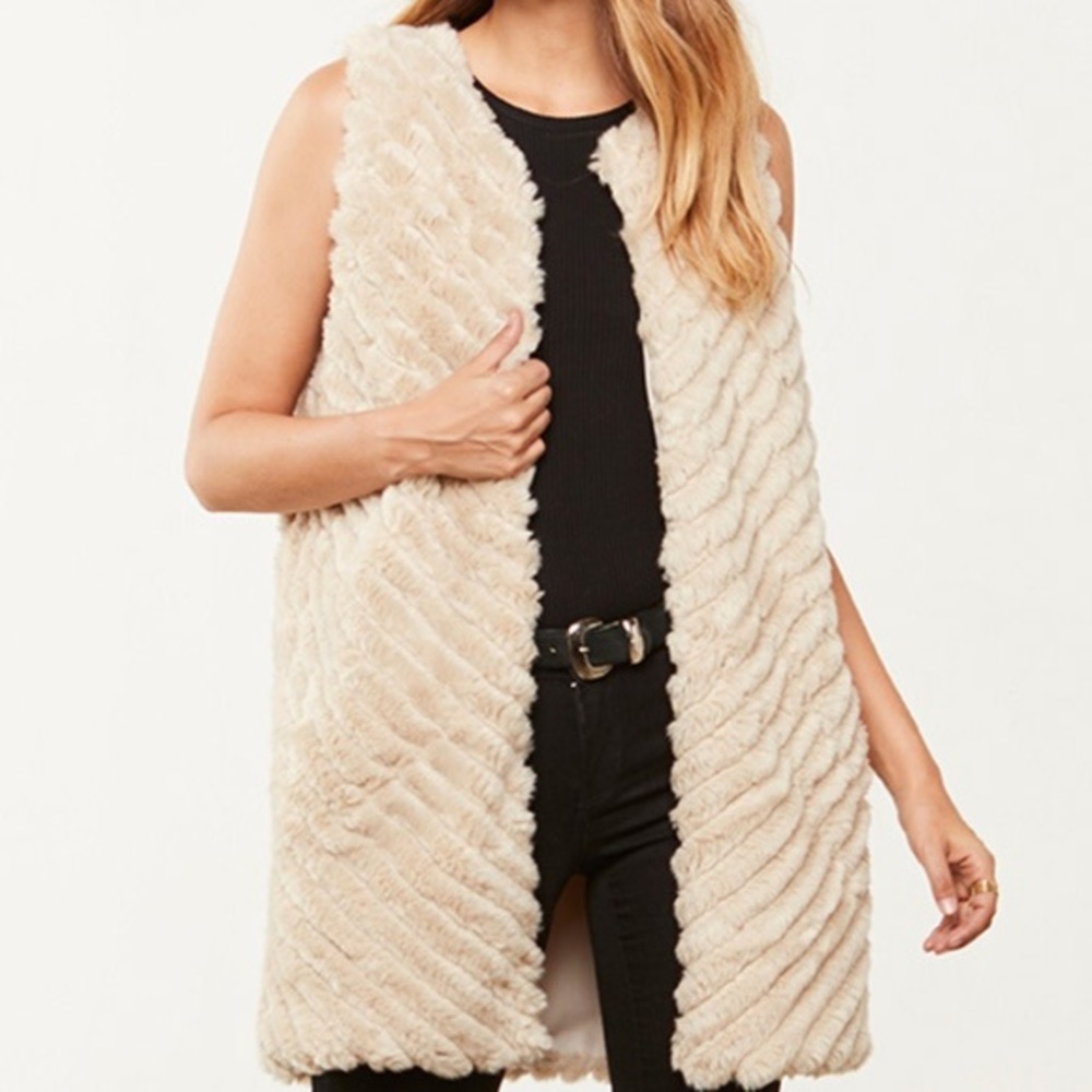BB Dakota Faux Fur Long Vest